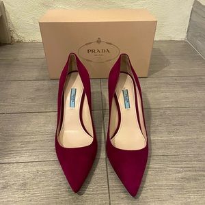 Prada Magenta / Fuchsia Suede Pumps